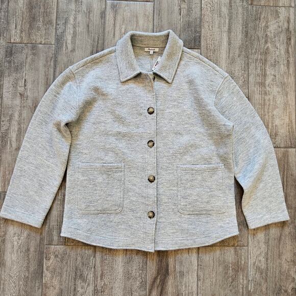 Madewell Jacket Women’s XL Boiled Wool Sweater Shirt Coat Drop Shoulder Timeless - Picture 1 of 12